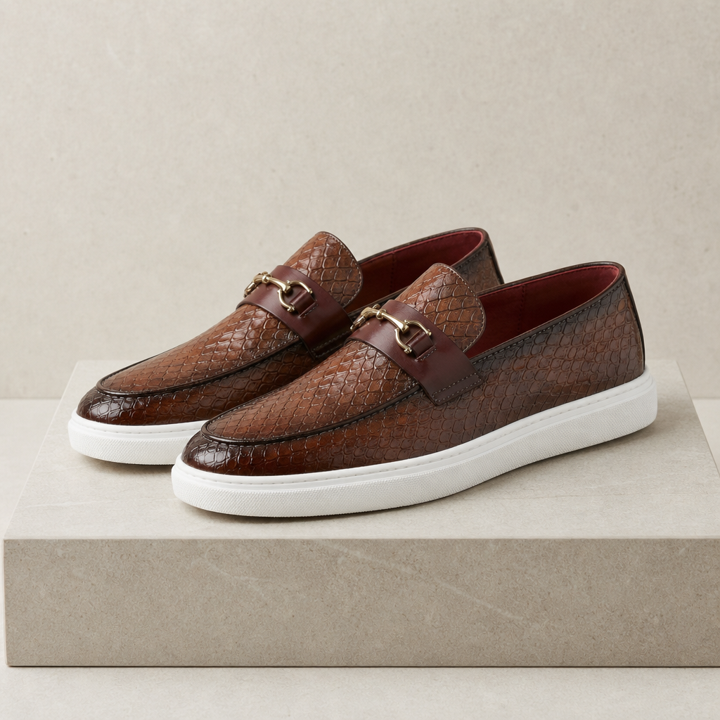 Miles | Arles Croc Embossed Loafers