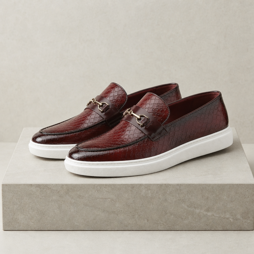 Miles | Arles Croc Embossed Loafers