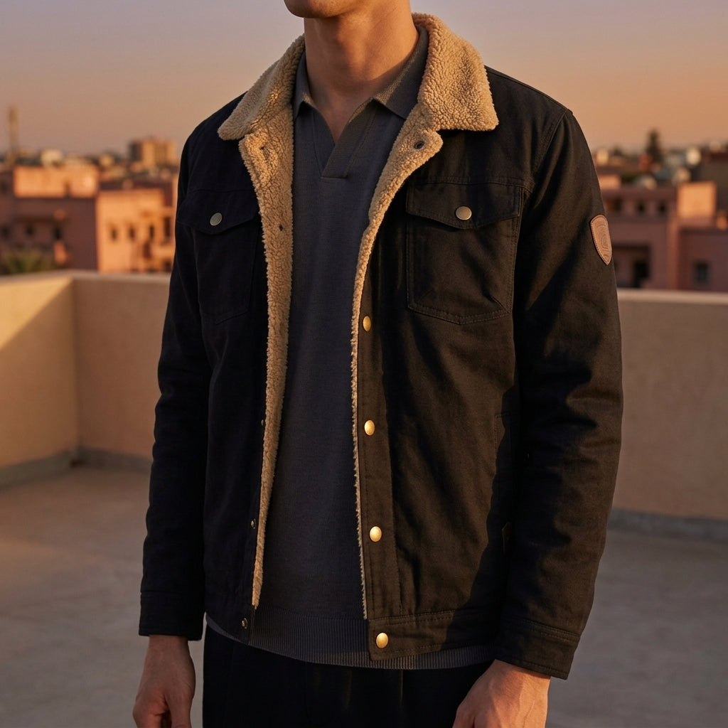 Miles | Bergen Men's Sherpa Collar Button-Down Jacket