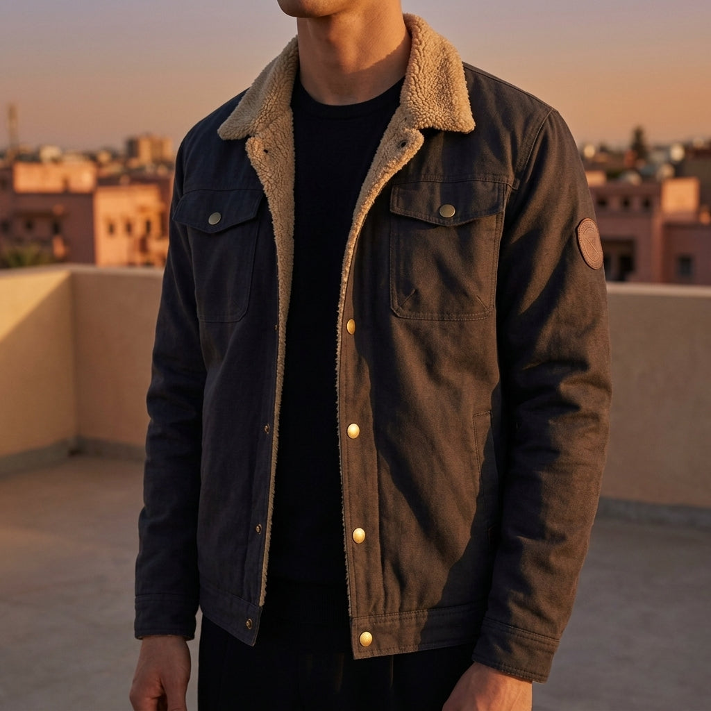 Miles | Bergen Men's Sherpa Collar Button-Down Jacket
