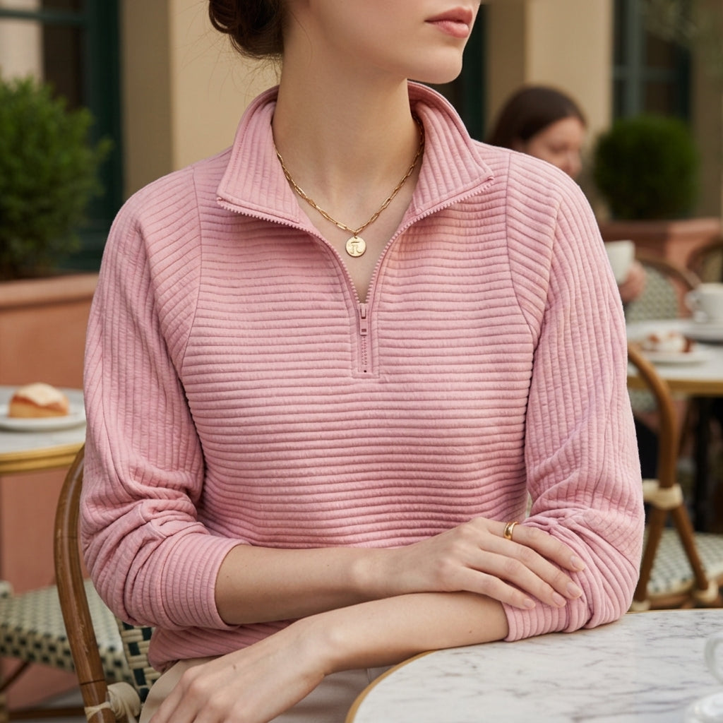 Natalie | Lille Half Zip Funnel Neck Sweater
