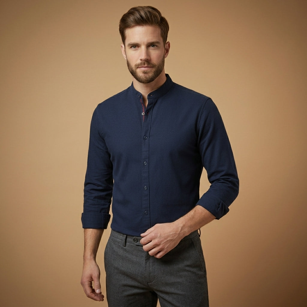 Noah | Gordes Stand Collar Shirt