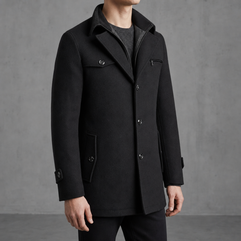 Nolan | Modica Mid-Length Wool Pea Coat