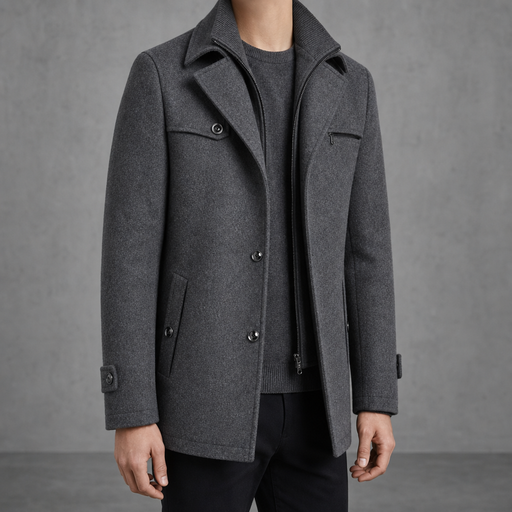 Nolan | Modica Mid-Length Wool Pea Coat