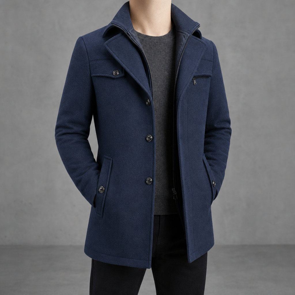 Nolan | Modica Mid-Length Wool Pea Coat