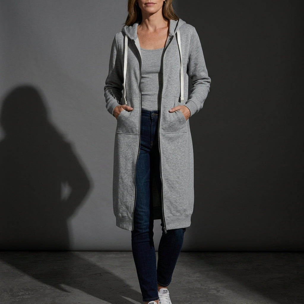 Nora | Folegandros Longline Zip Hoodie