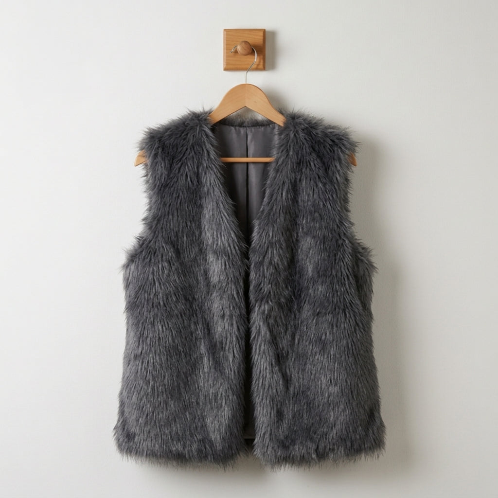 Olivia | Fleur Faux Fur Gilet