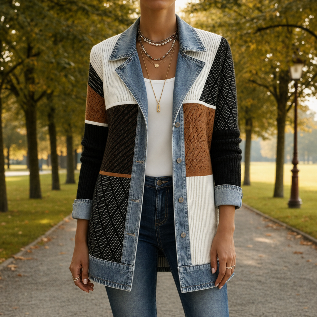 Olivia | Skyros Denim Knit Hybrid Jacket