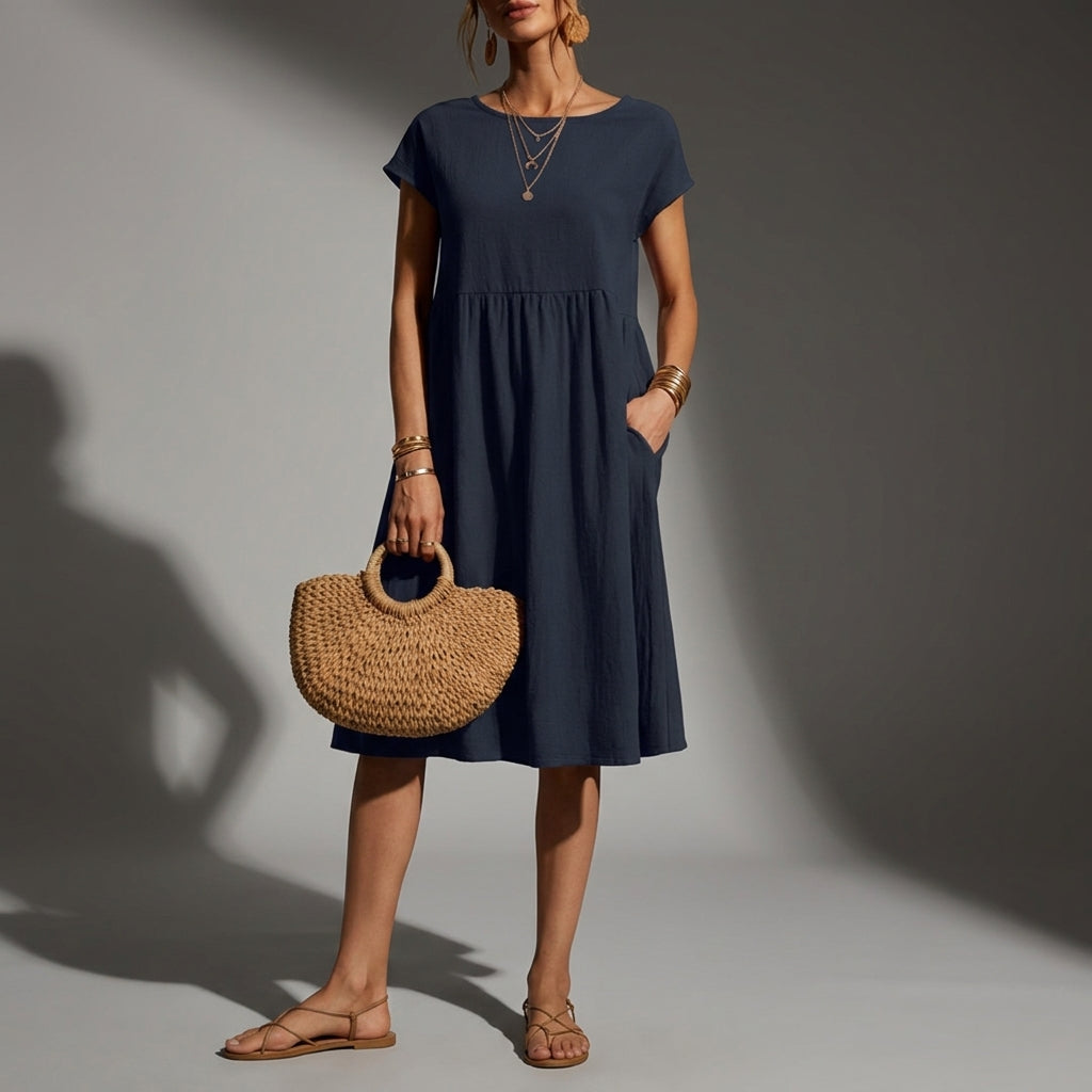 Penelope | Breezy Cap-Sleeve Midi Dress