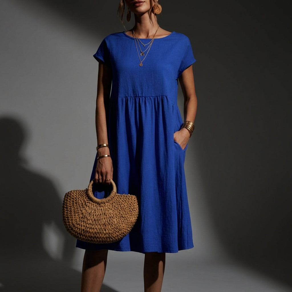 Penelope | Breezy Cap-Sleeve Midi Dress