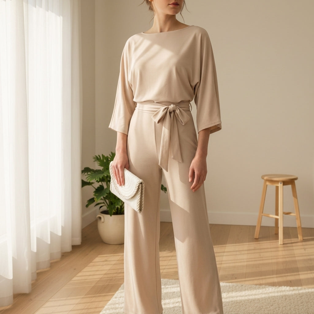 Riley | Marsaxlokk Belted Batwing Jumpsuit