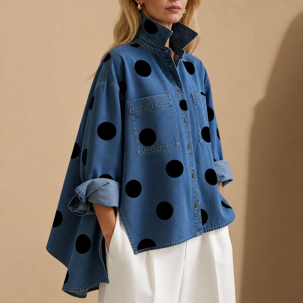 Ruby | Ios Polka Dot Denim Shirt