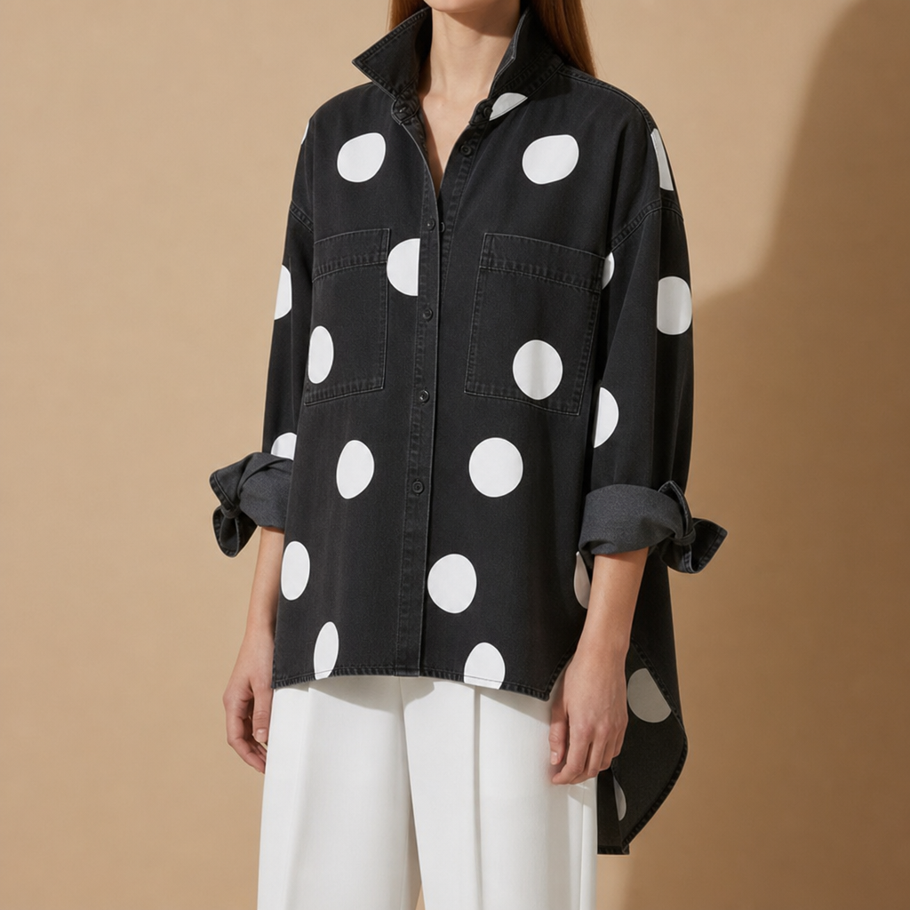 Ruby | Ios Polka Dot Denim Shirt
