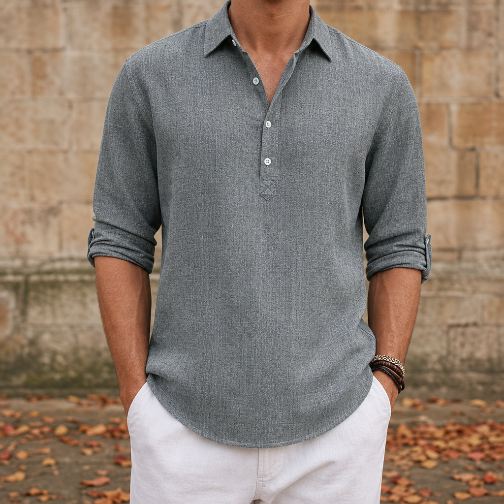 Samuel | Vieste Linen Henley Shirt