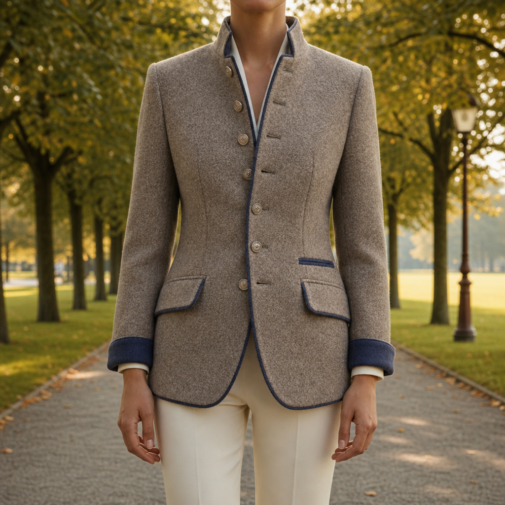 Sarah | Sete Stand Collar Wool Blazer