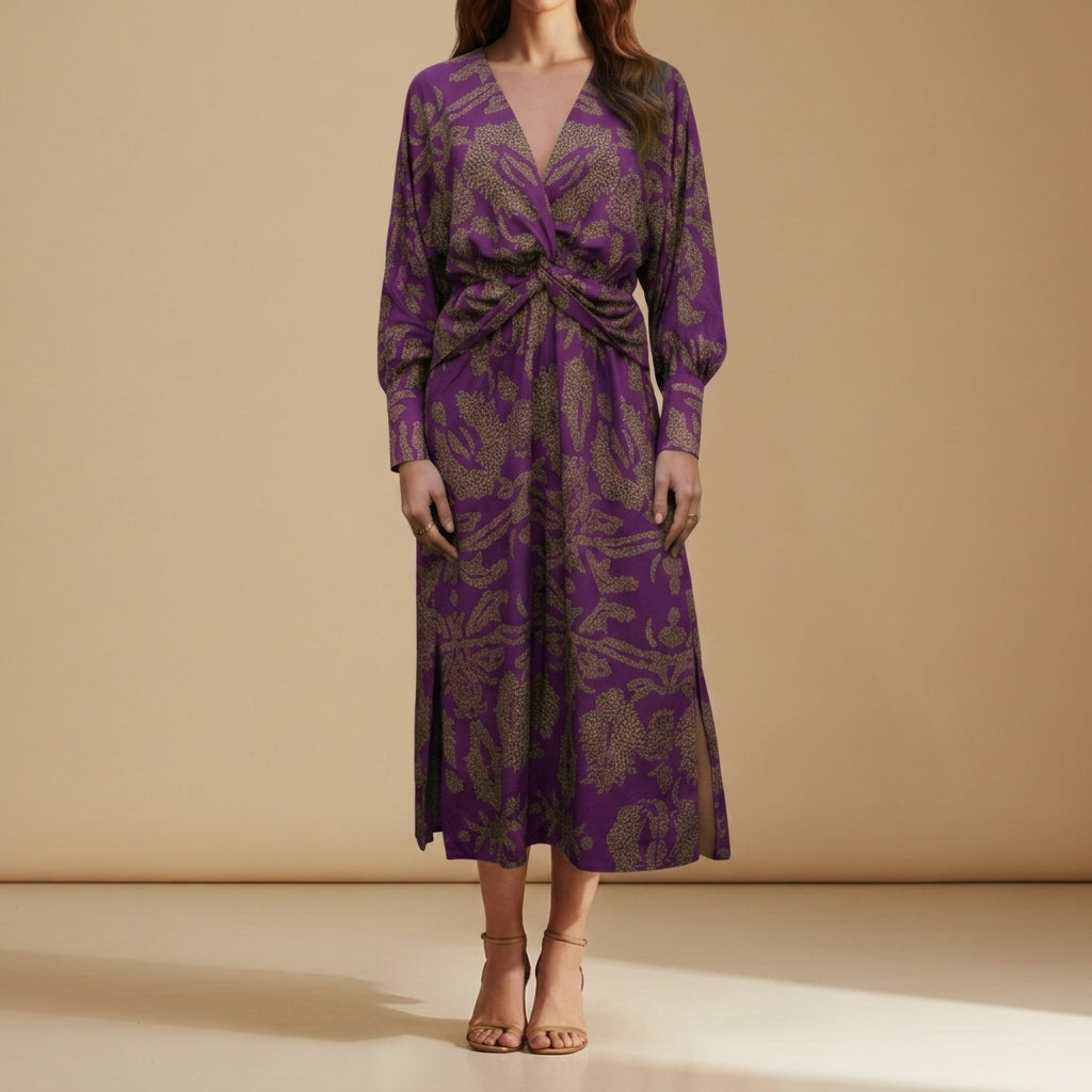 Scarlett | Grasse Twist Front Midi Dress