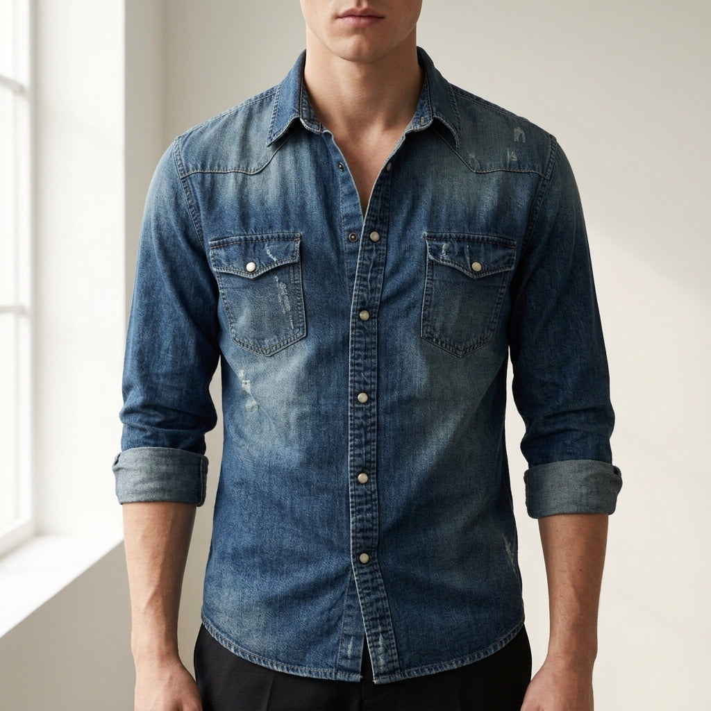 Sebastian | Como Slim Fit Denim Shirt