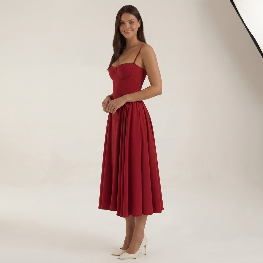 Sophie | Ravello Floral Corset Midi Dress