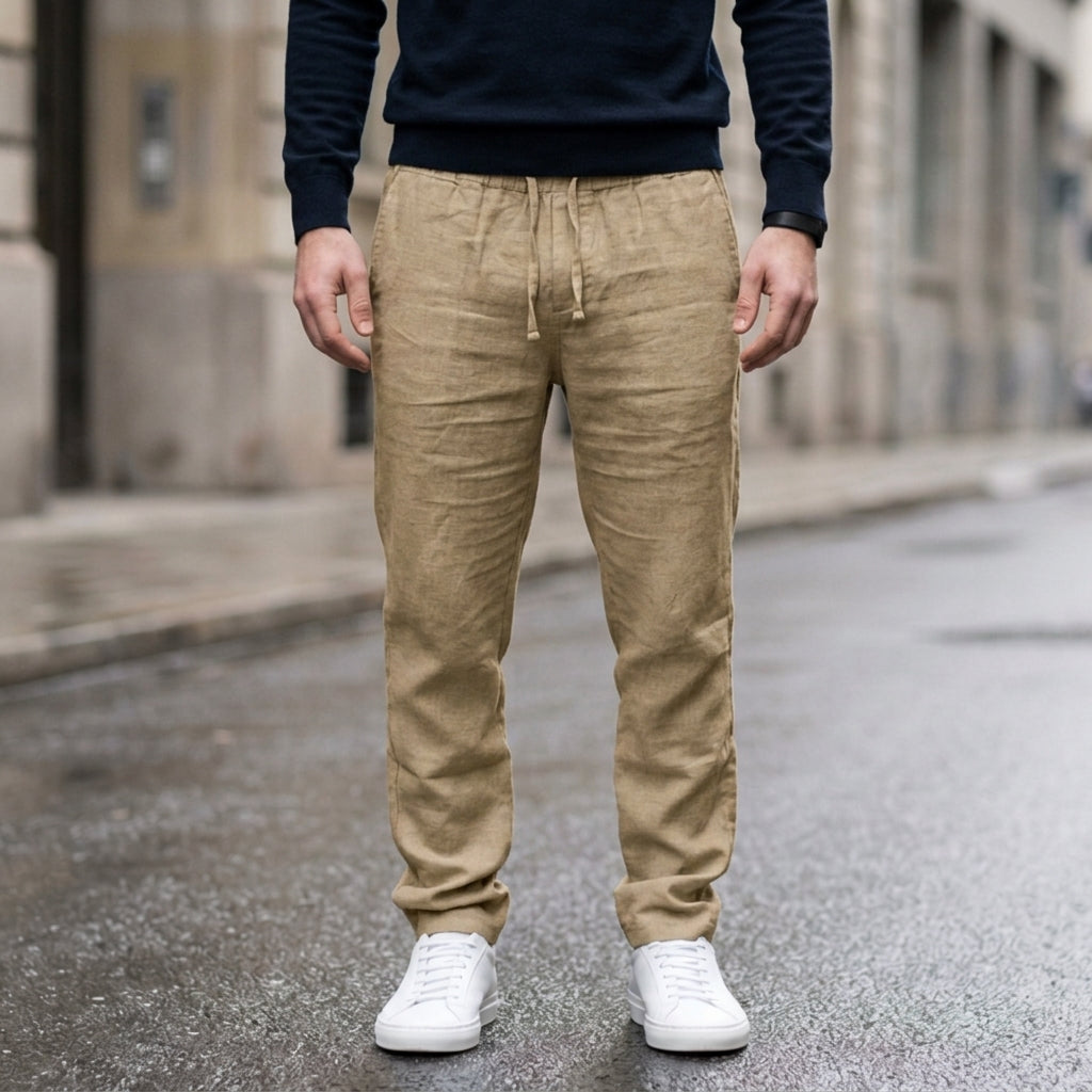 Theodore | Beziers Linen Drawstring Trousers