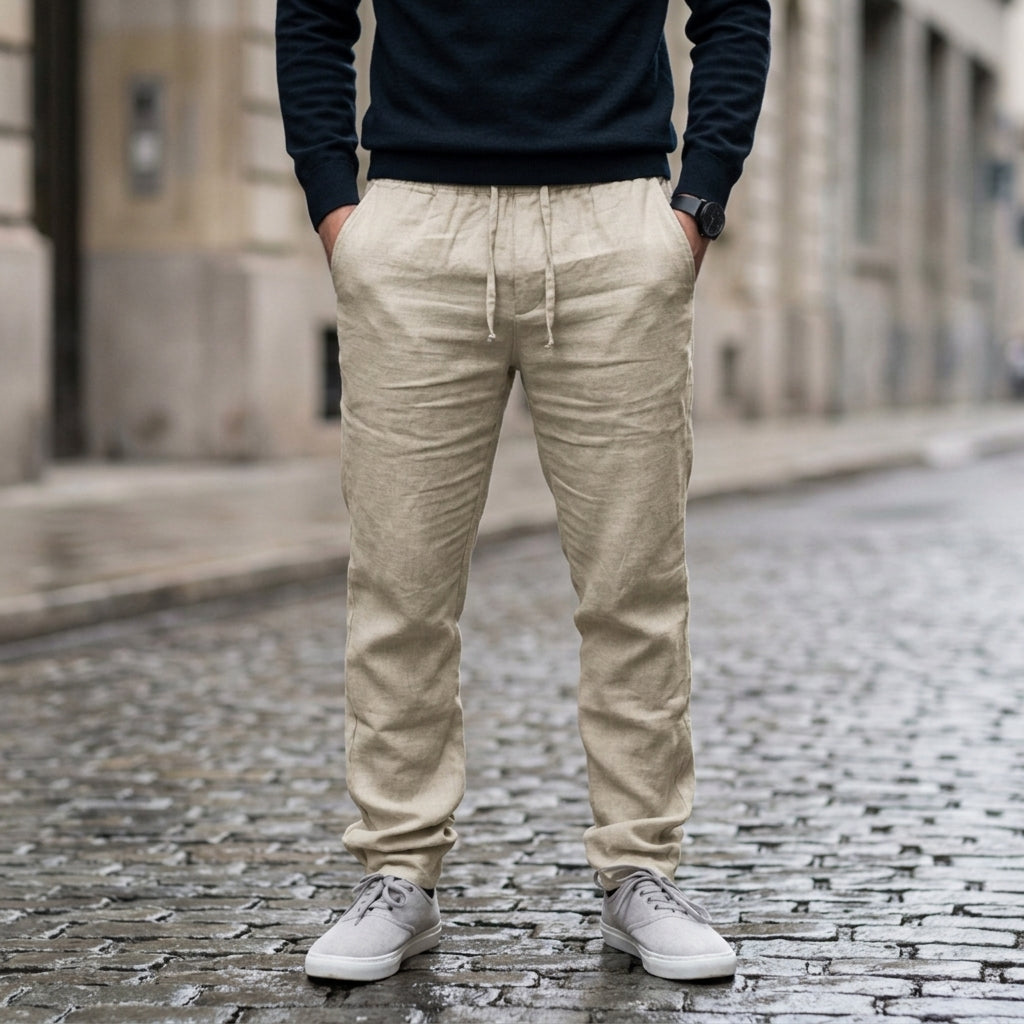 Theodore | Beziers Linen Drawstring Trousers