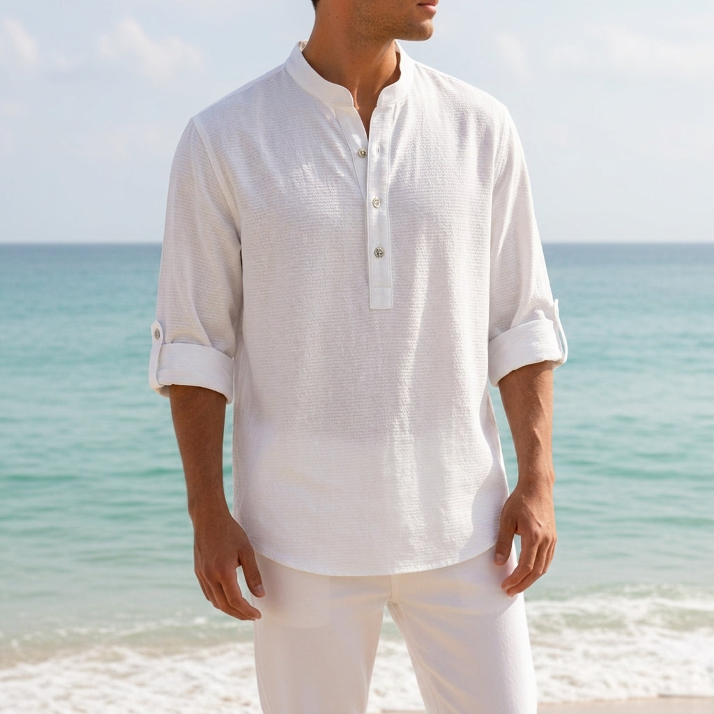 Thomas | Minorca Roll-Tab Linen Shirt