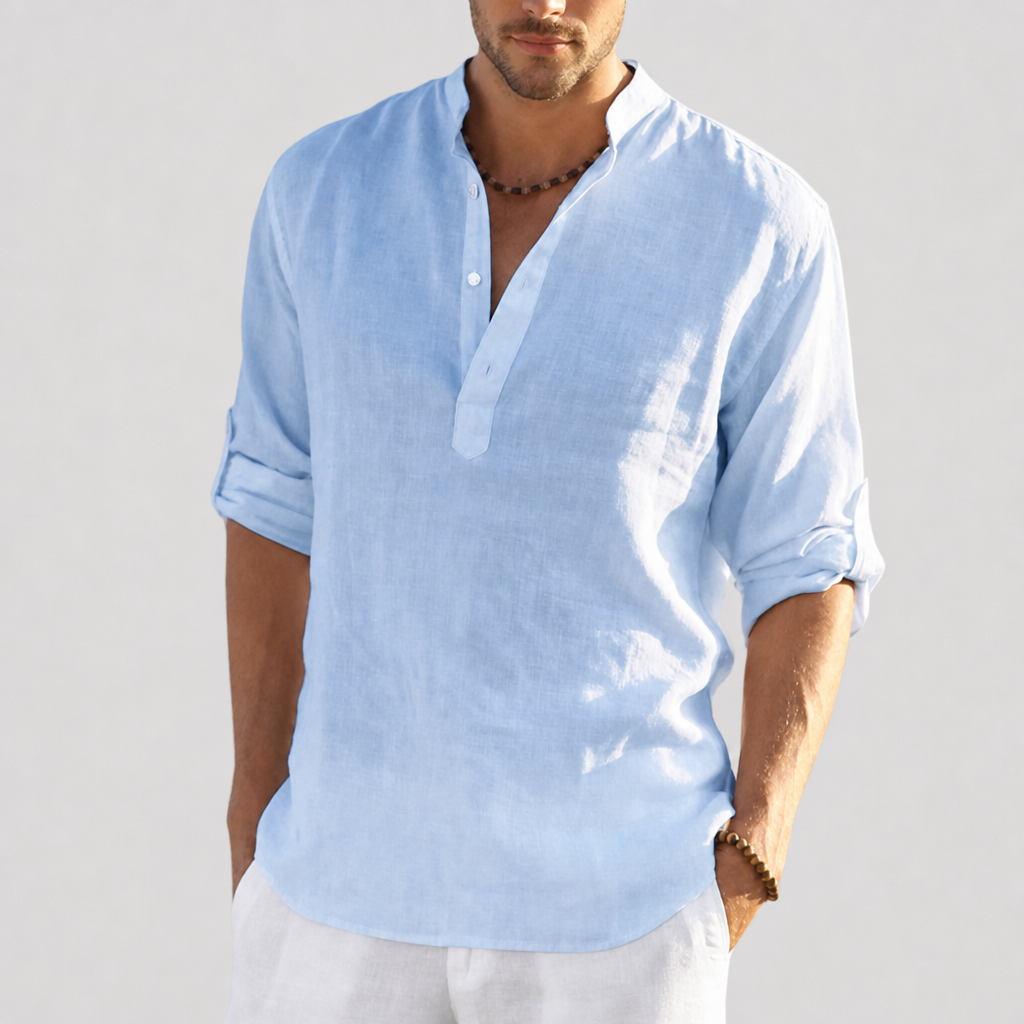 Thomas | Monreale Linen Henley Shirt
