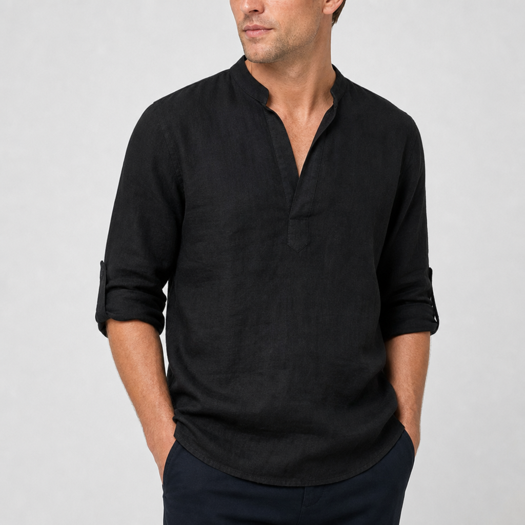 Thomas | Monreale Linen Henley Shirt