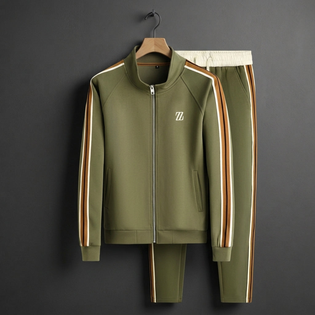 William | Sienna Stripe-Panel Zip Tracksuit Set
