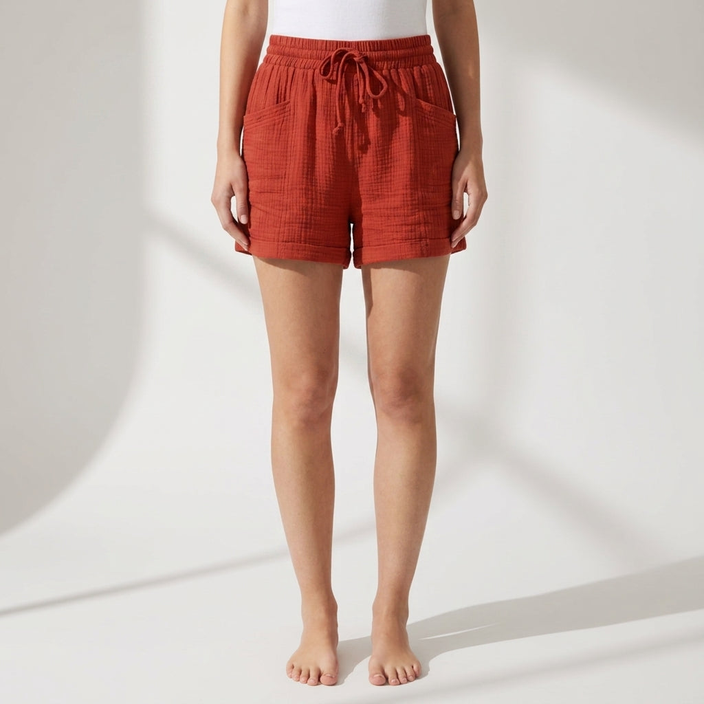 Zoe | Assisi Drawstring Gauze Shorts