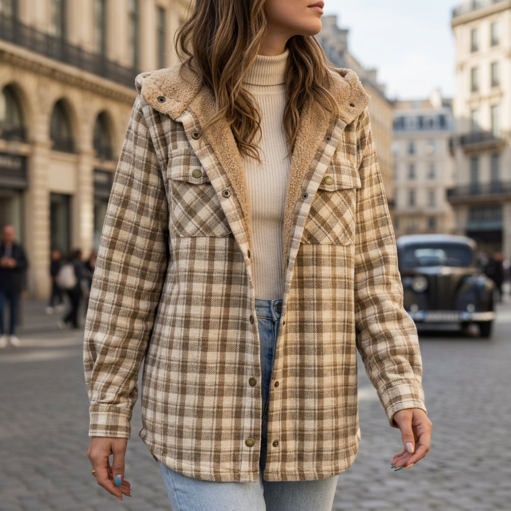 Zoey | Arles Hooded Plaid Jacket