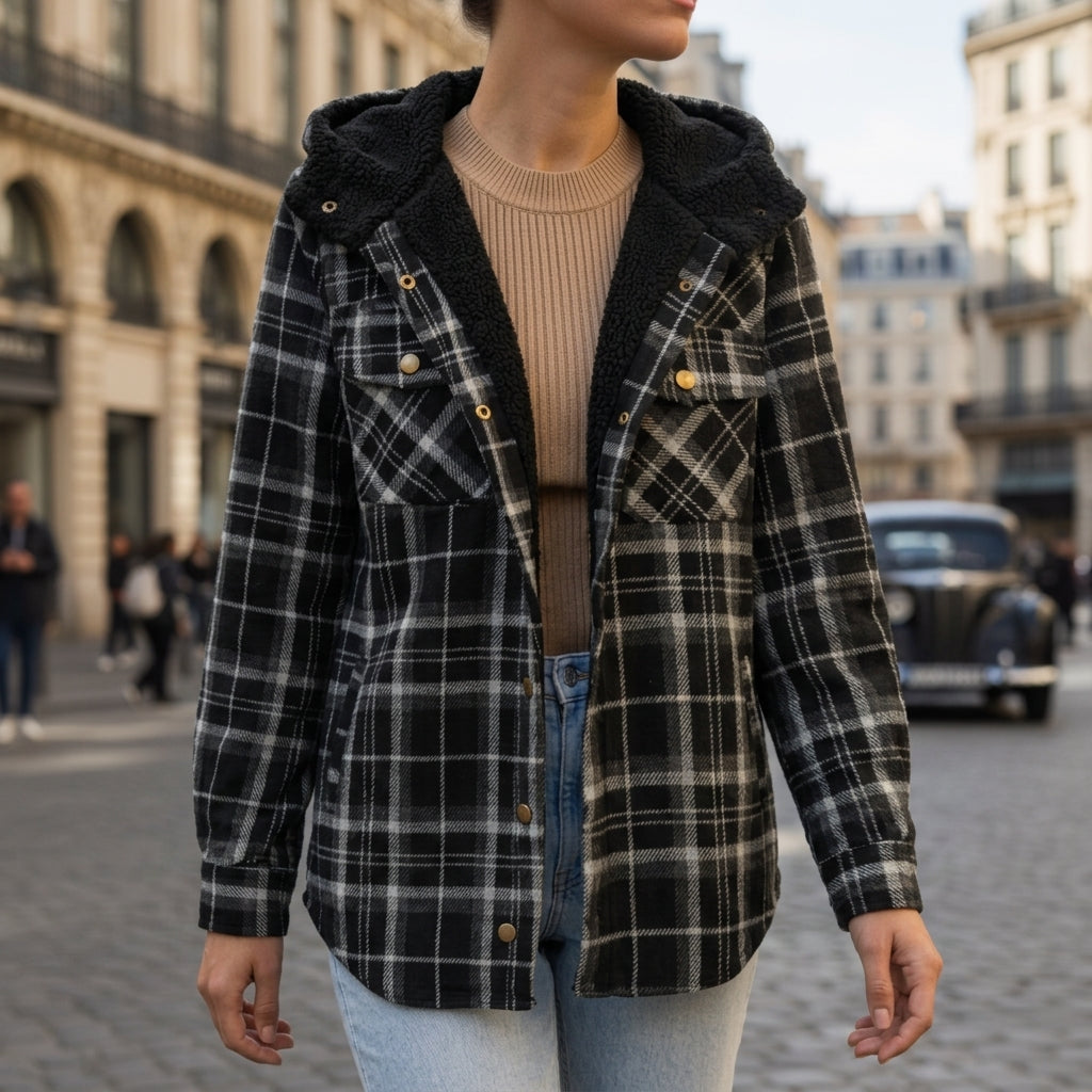 Zoey | Arles Hooded Plaid Jacket