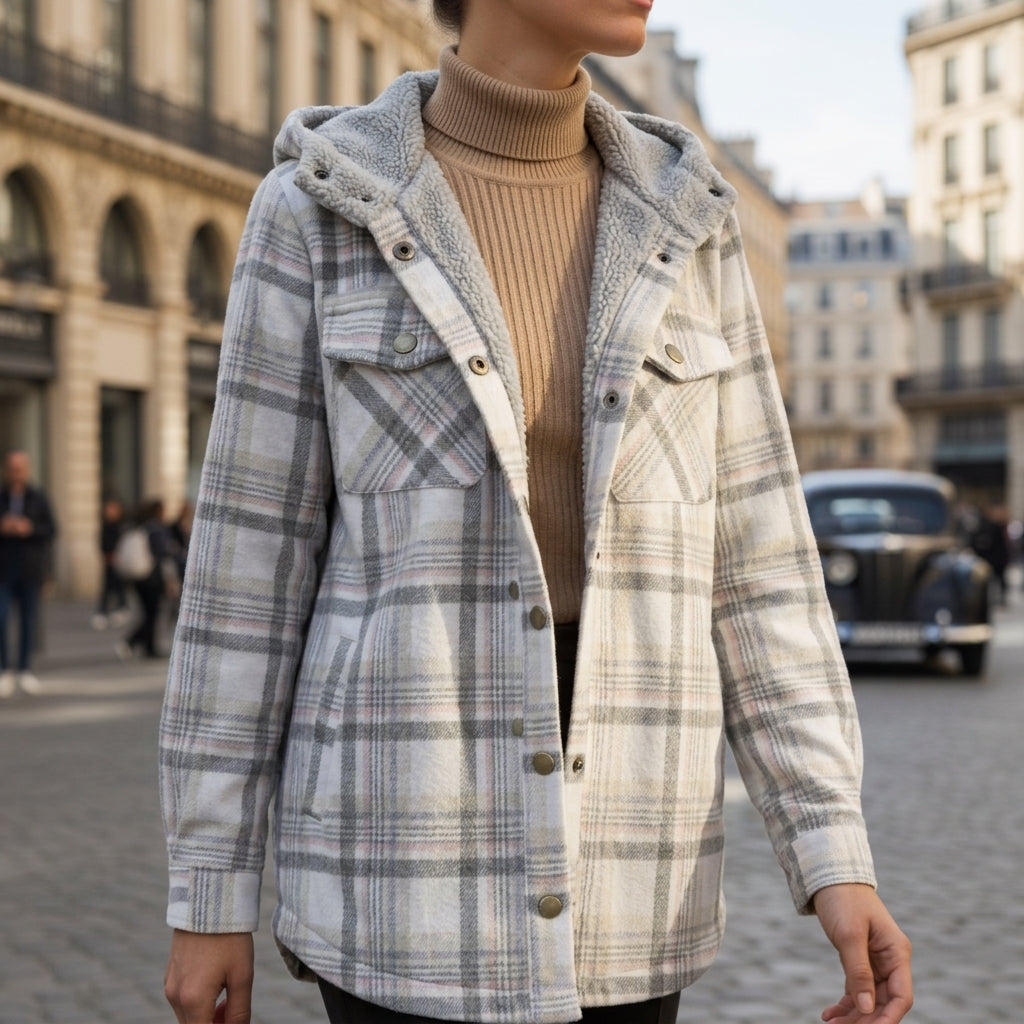 Zoey | Arles Hooded Plaid Jacket