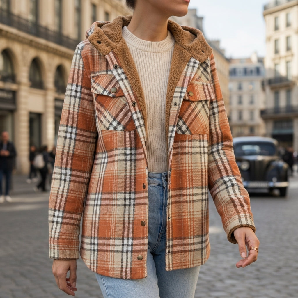 Zoey | Arles Hooded Plaid Jacket