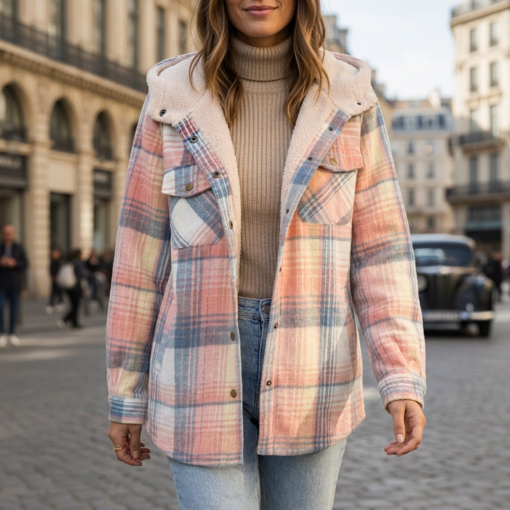 Zoey | Arles Hooded Plaid Jacket