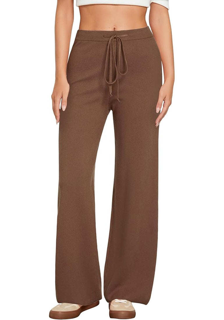 Women's Casual Relaxed-Fit Elastic-Waist Wide-Leg Trousers – detail