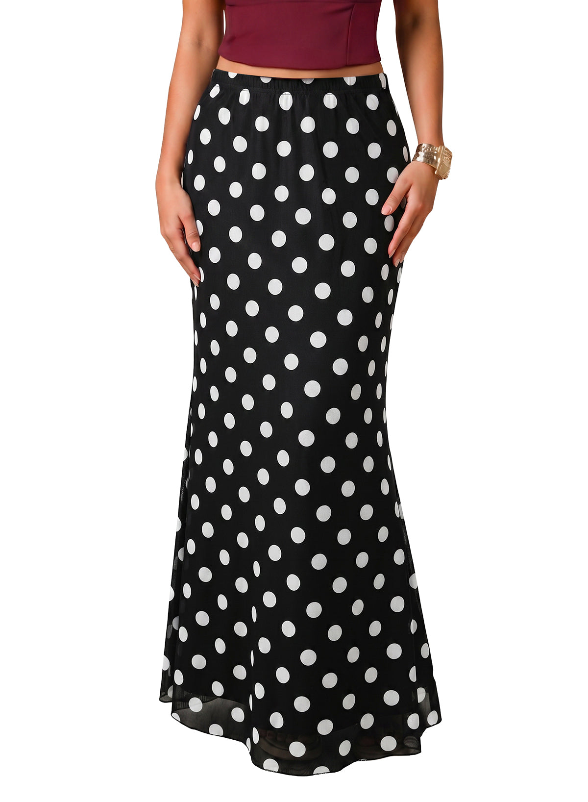 Women's Satin Elegant Skirt – Black