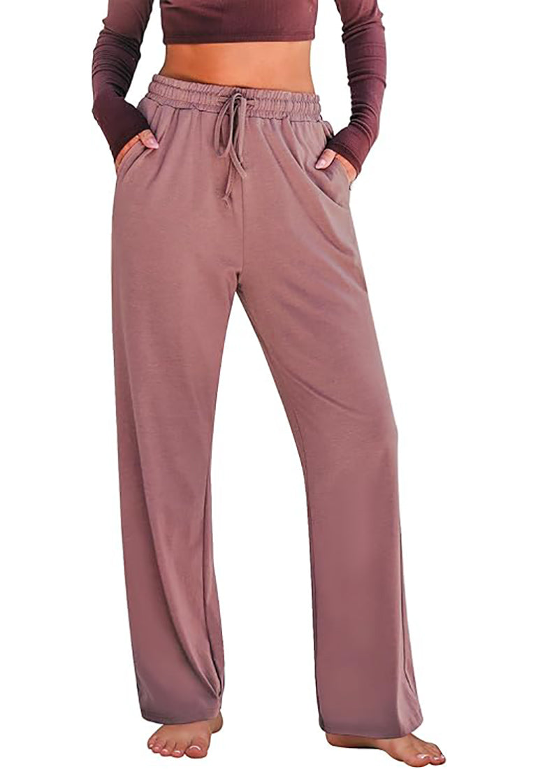 Women's Stretch Casual Pocketed Relaxed-Fit Wide-Leg Trousers – detail