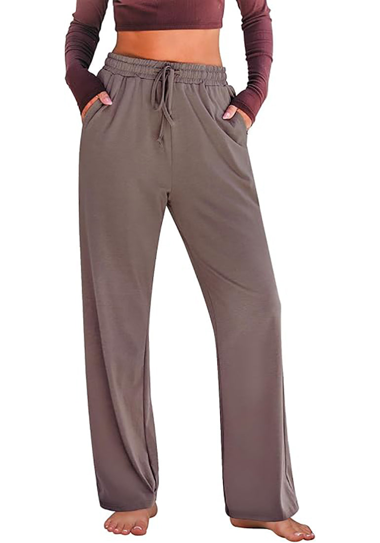 Women's Stretch Casual Pocketed Relaxed-Fit Wide-Leg Trousers – detail