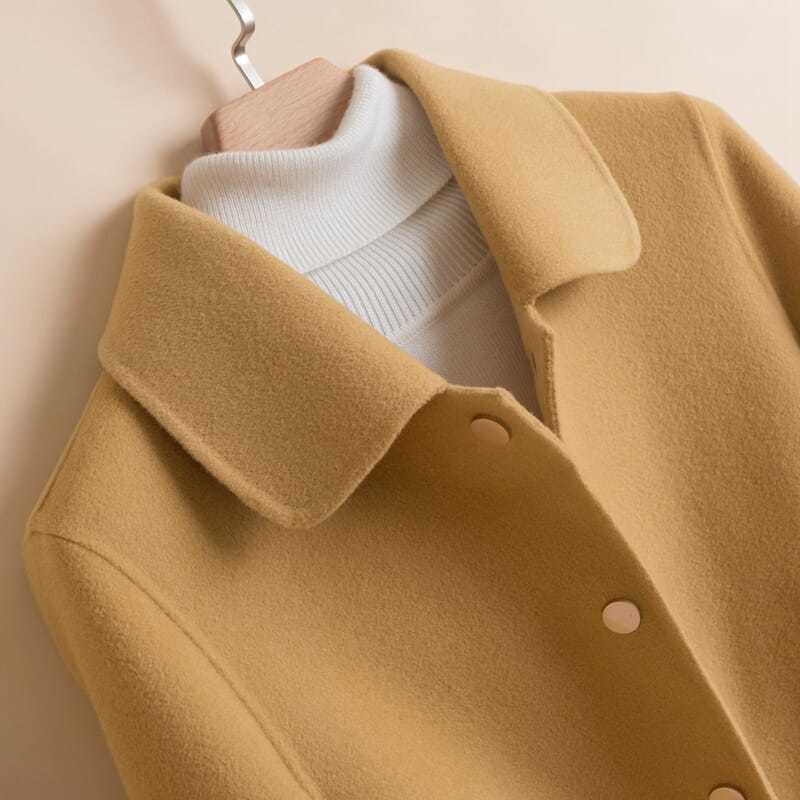 Women's Long-Sleeve Wool Coat