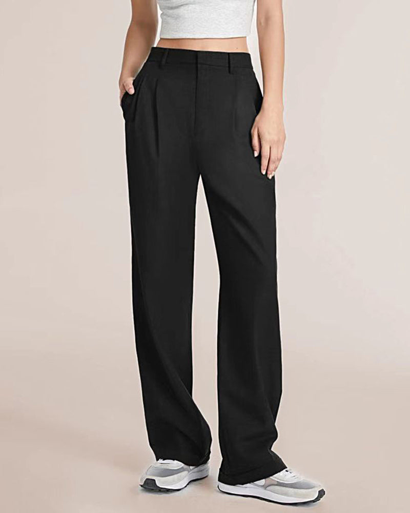 Women's Relaxed-Fit Business Casual Wide-Leg Trousers – detail