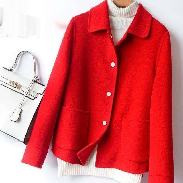 Women's Winter Coat – Beige Apricot, Black, Red, Yellow