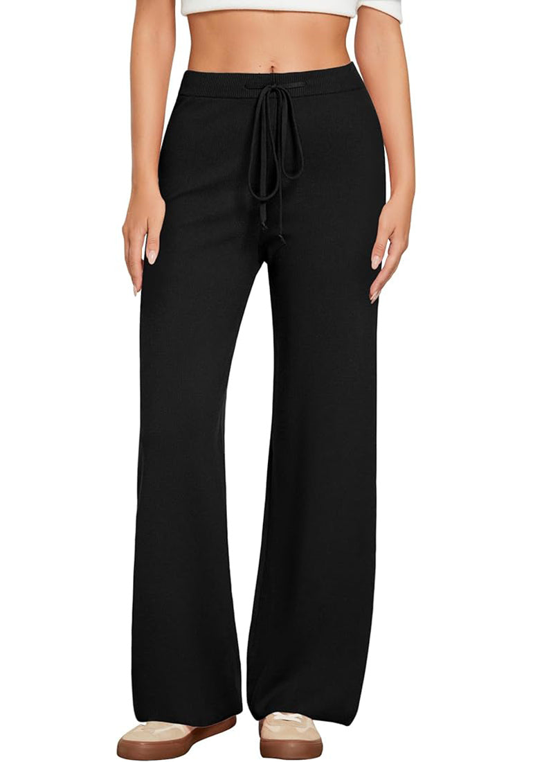 Women's Casual Relaxed-Fit Elastic-Waist Wide-Leg Trousers – detail