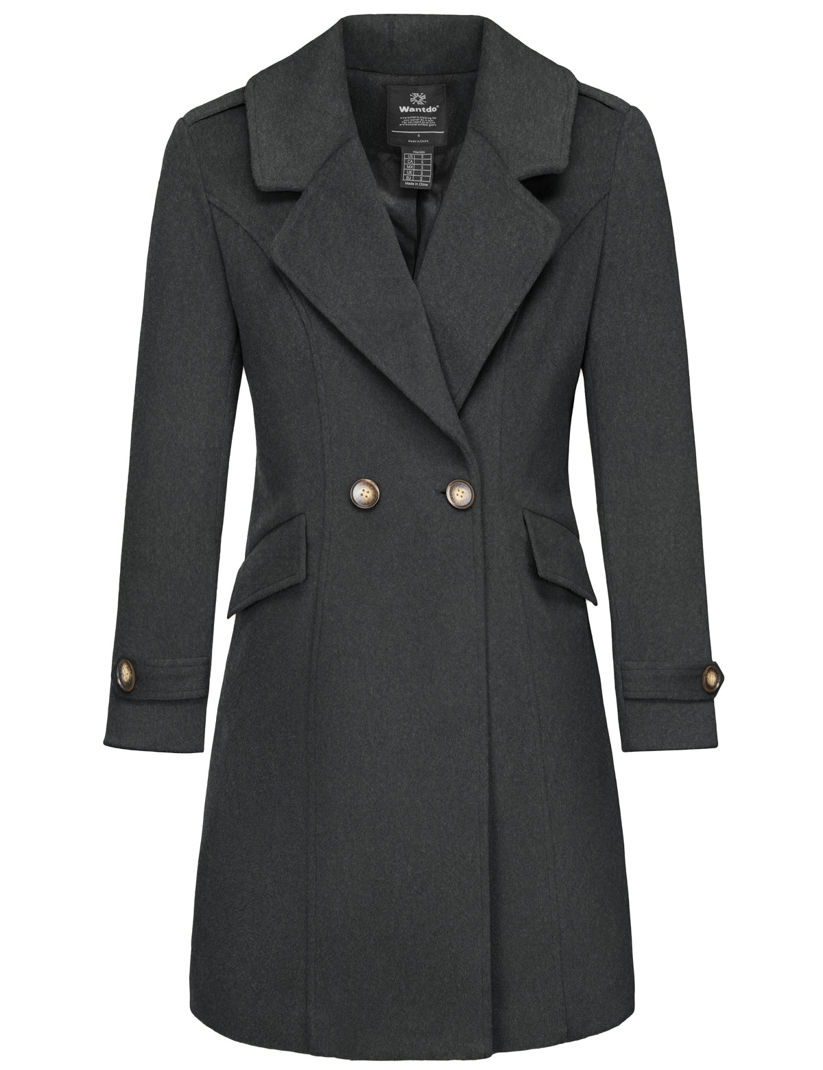 Women's Double-Breasted Pea Classic Trench Coat – Gray