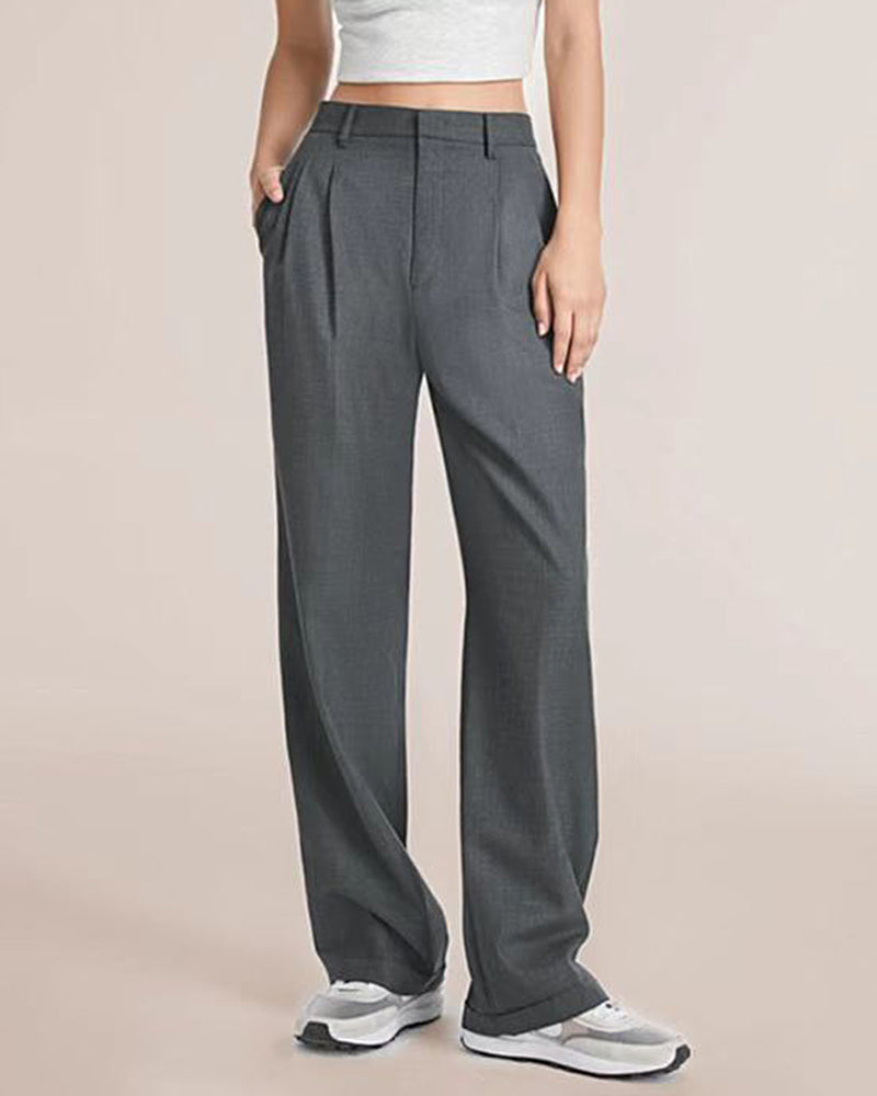 Women's Relaxed-Fit Business Casual Wide-Leg Trousers – detail