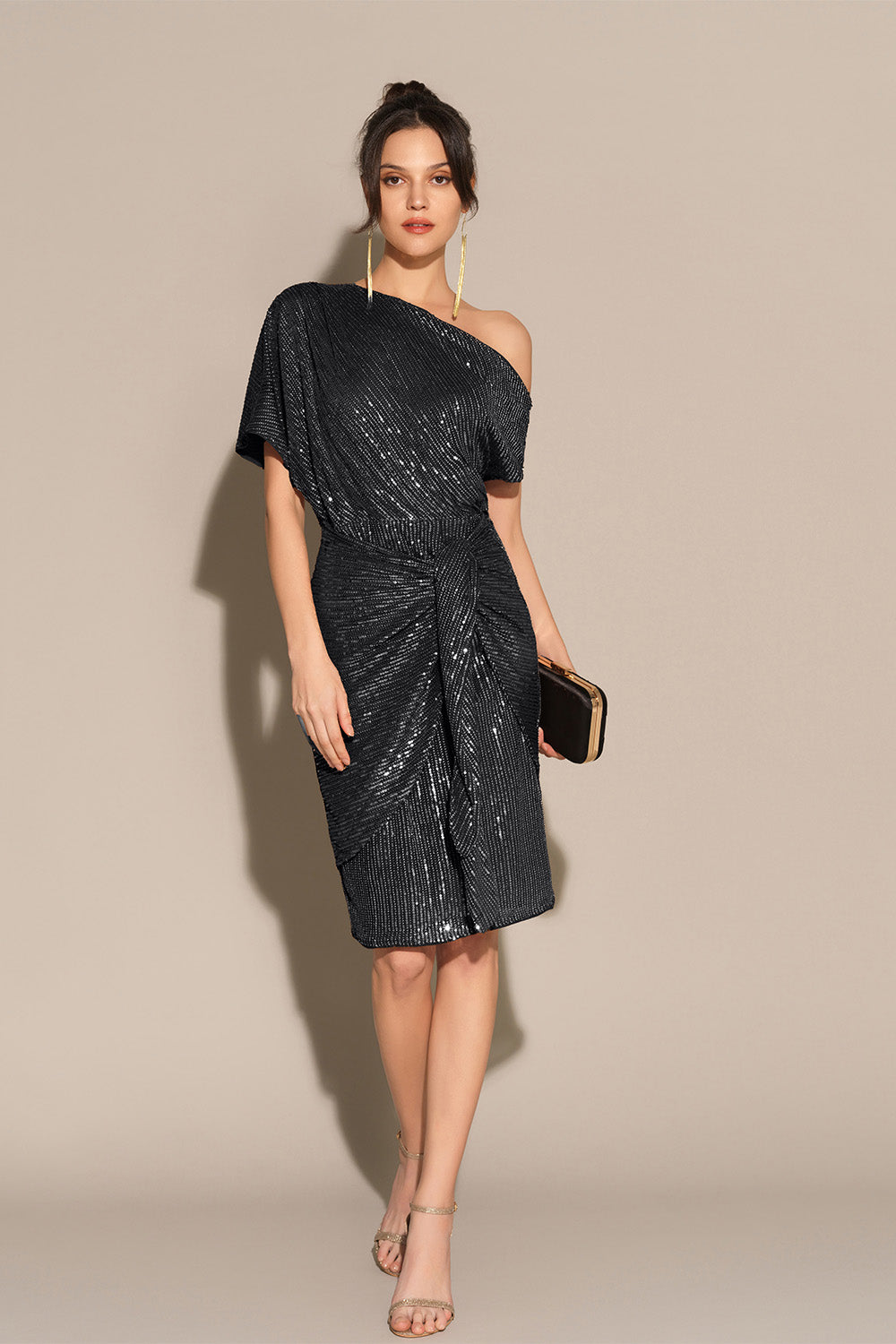 Women's Sequin Bodycon Midi Party Dress – Off Shoulder