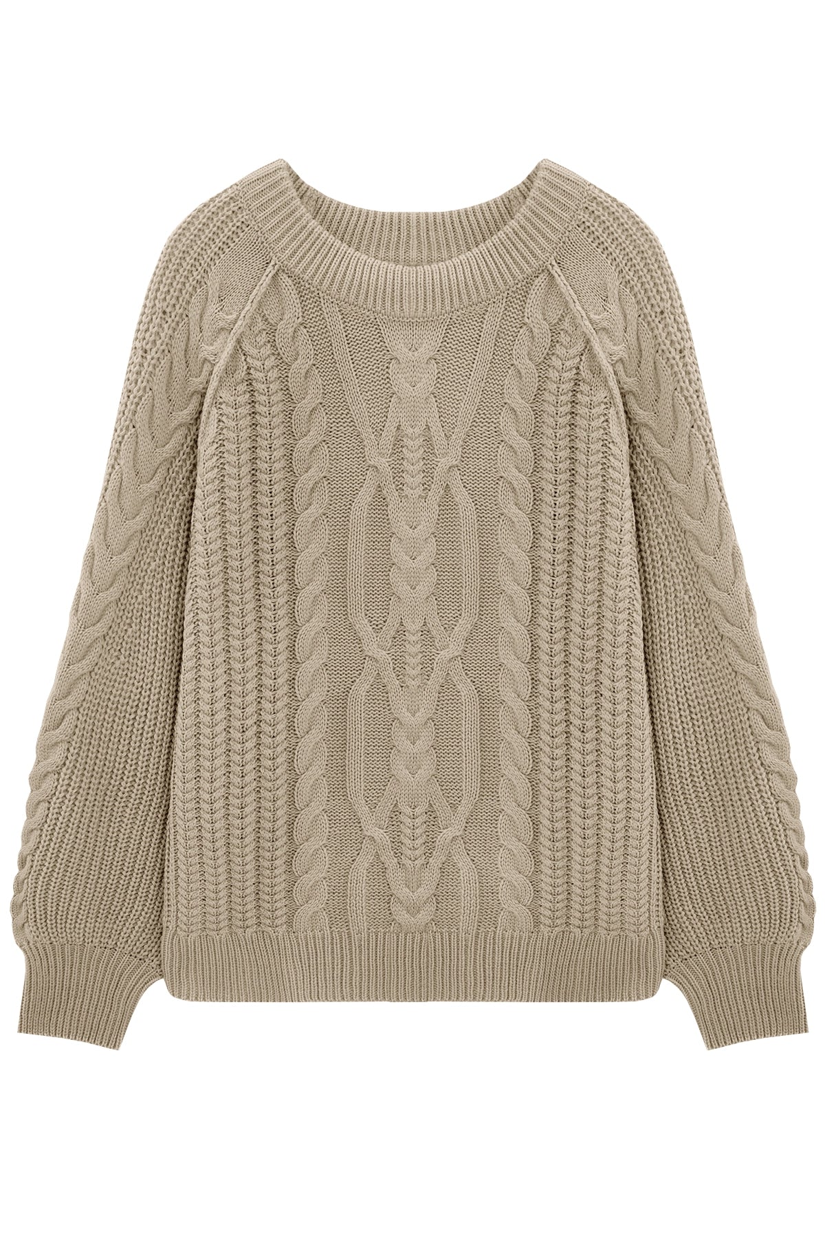 Women's Cable Knit Sweater – Khaki