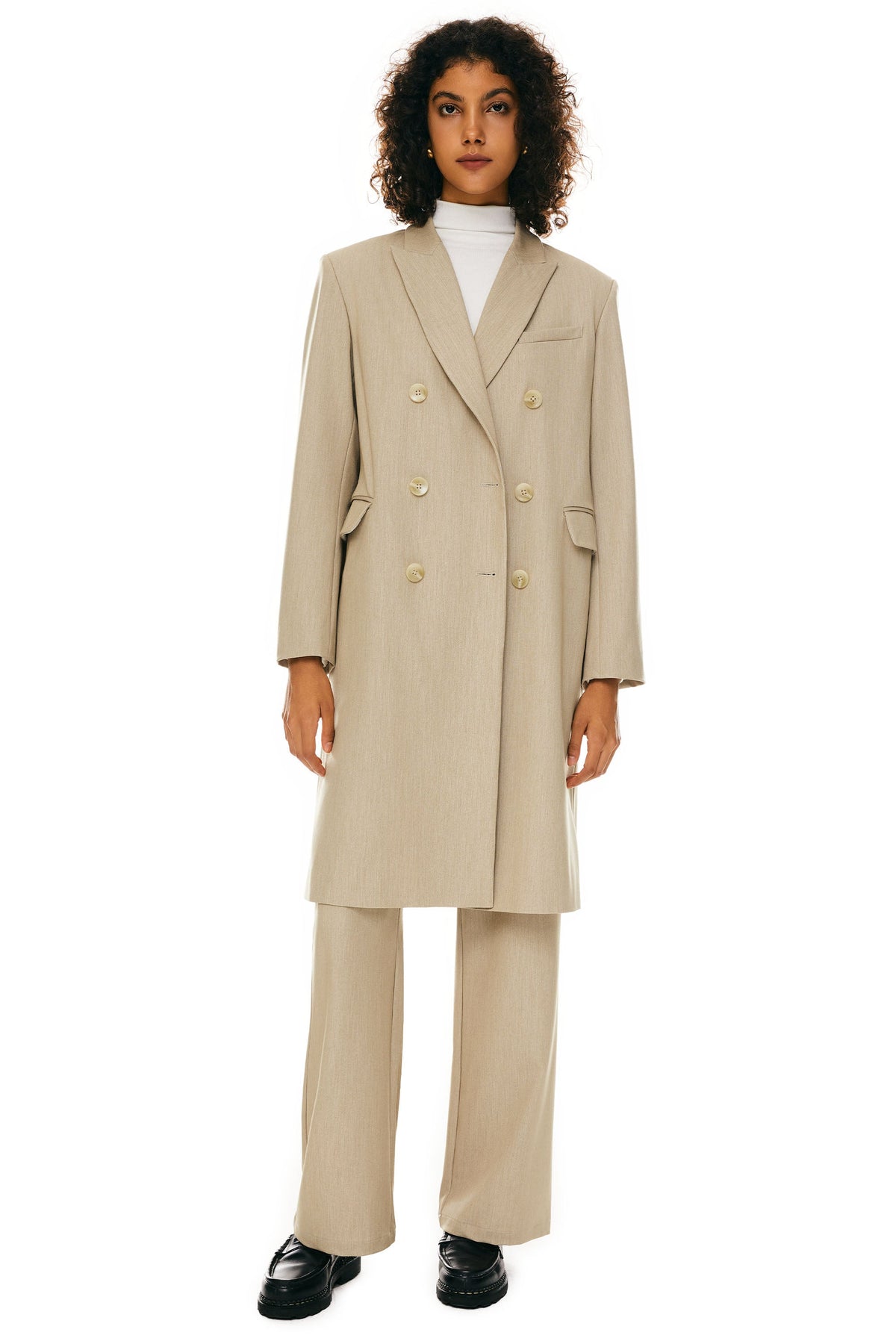 Women's Double-Breasted Blazer – Khaki