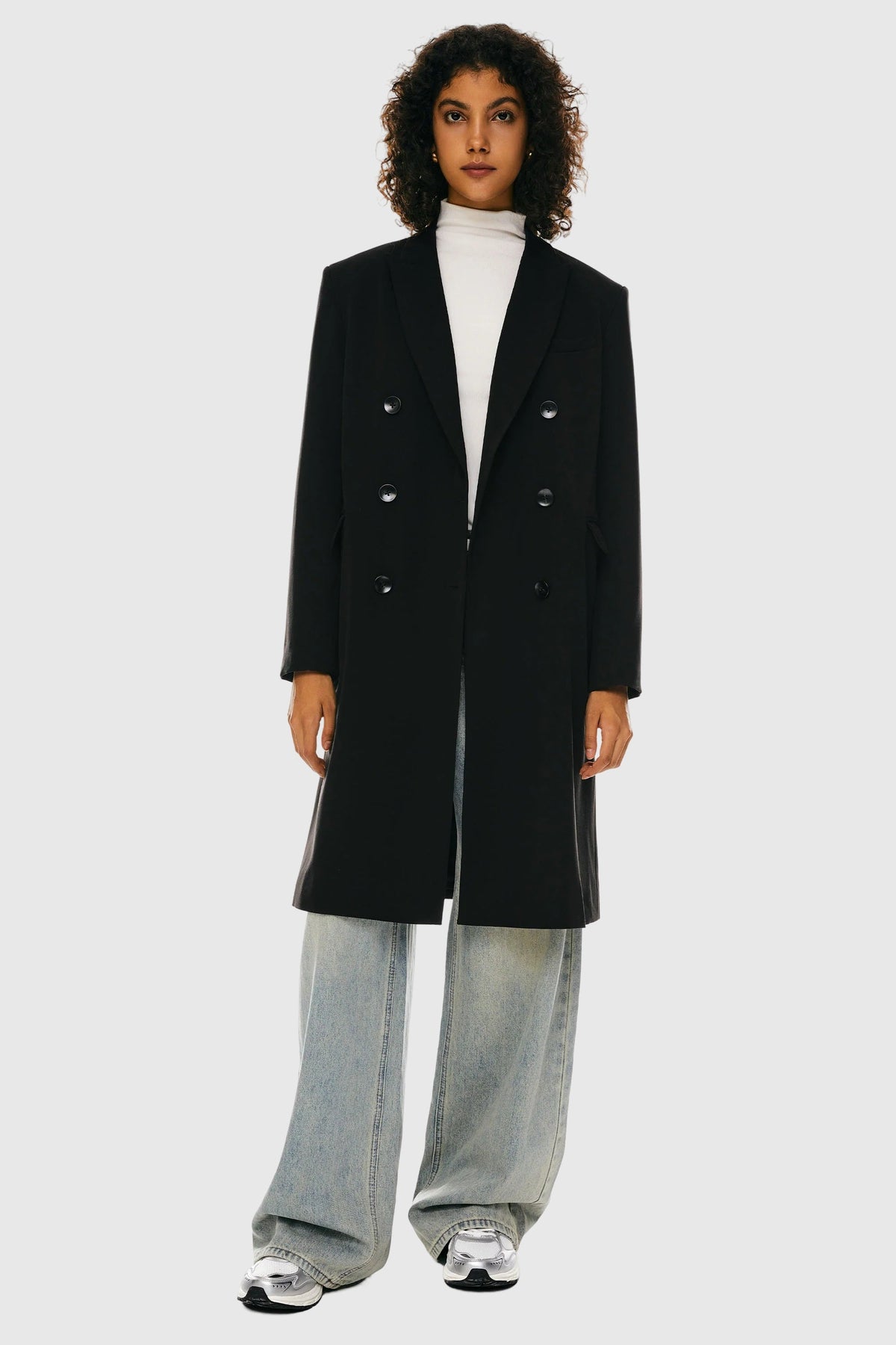 Women's Double-Breasted Blazer – Black