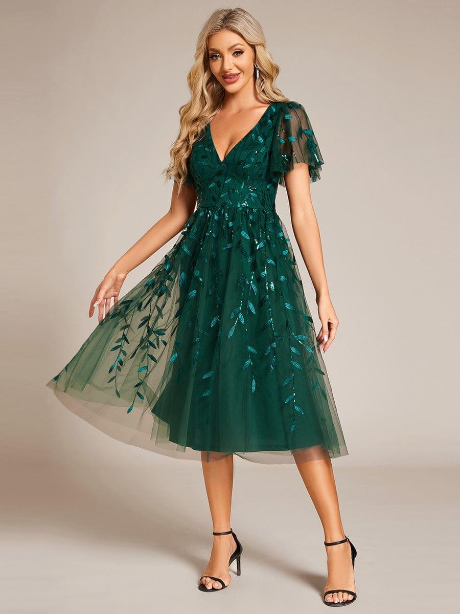 Women's Formal Sequin Midi Party Dress – Stretch