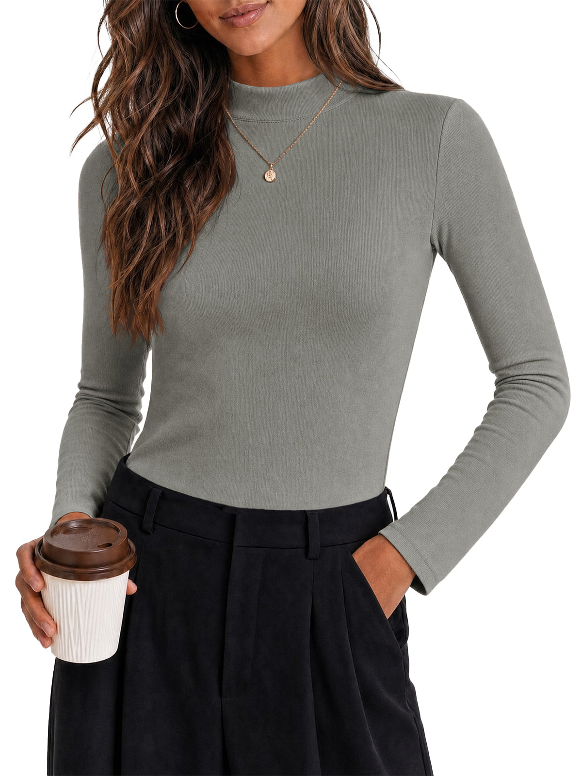 Women's Turtleneck Sweater – Gray